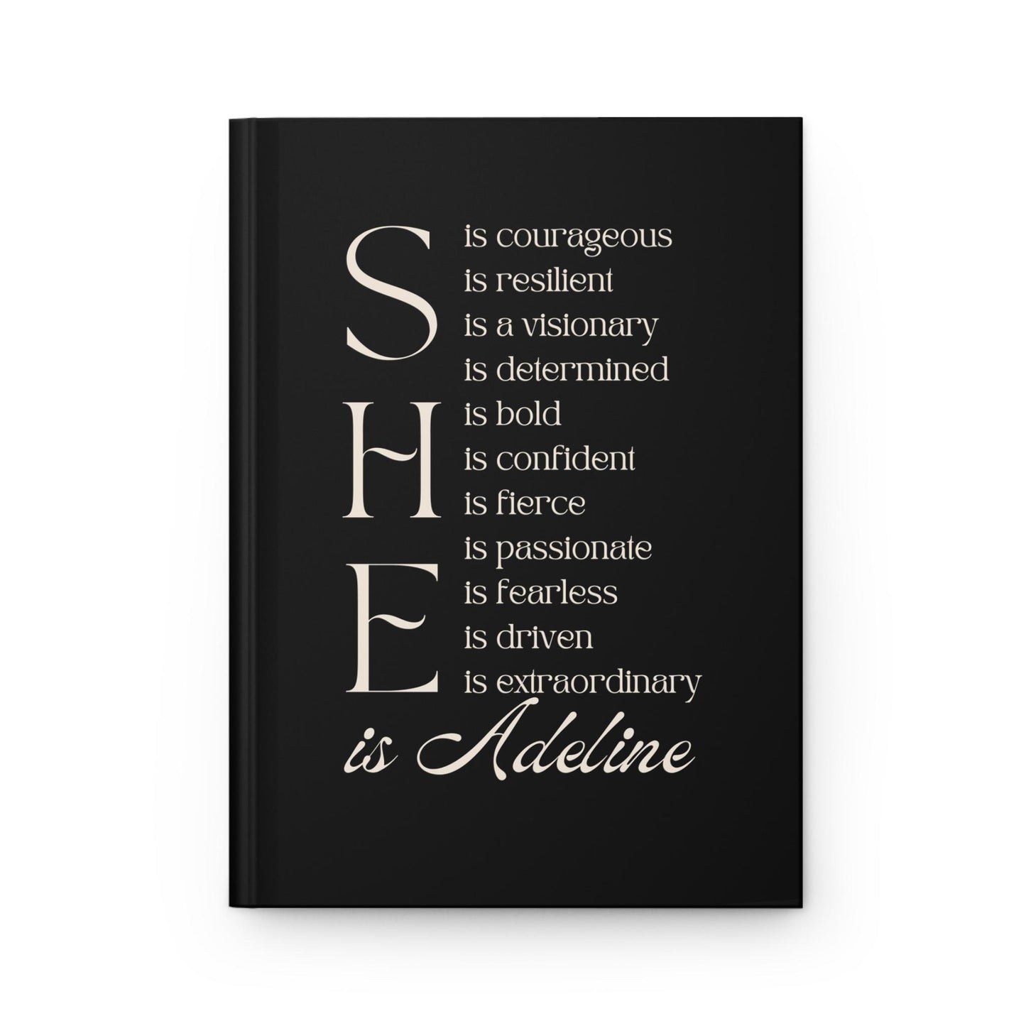 a black book with a quote on it