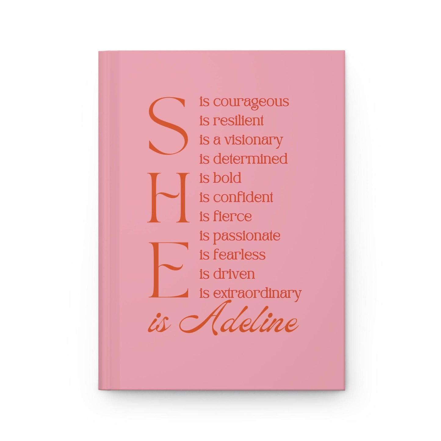 a pink book with a quote on it