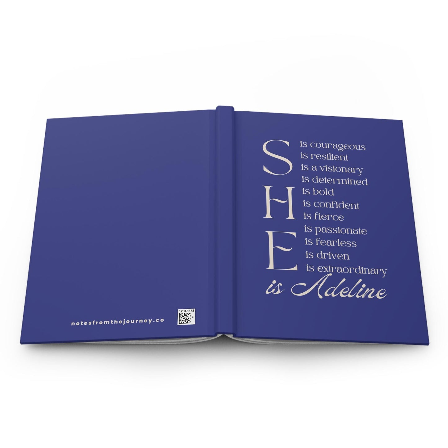 a blue book with a quote on it