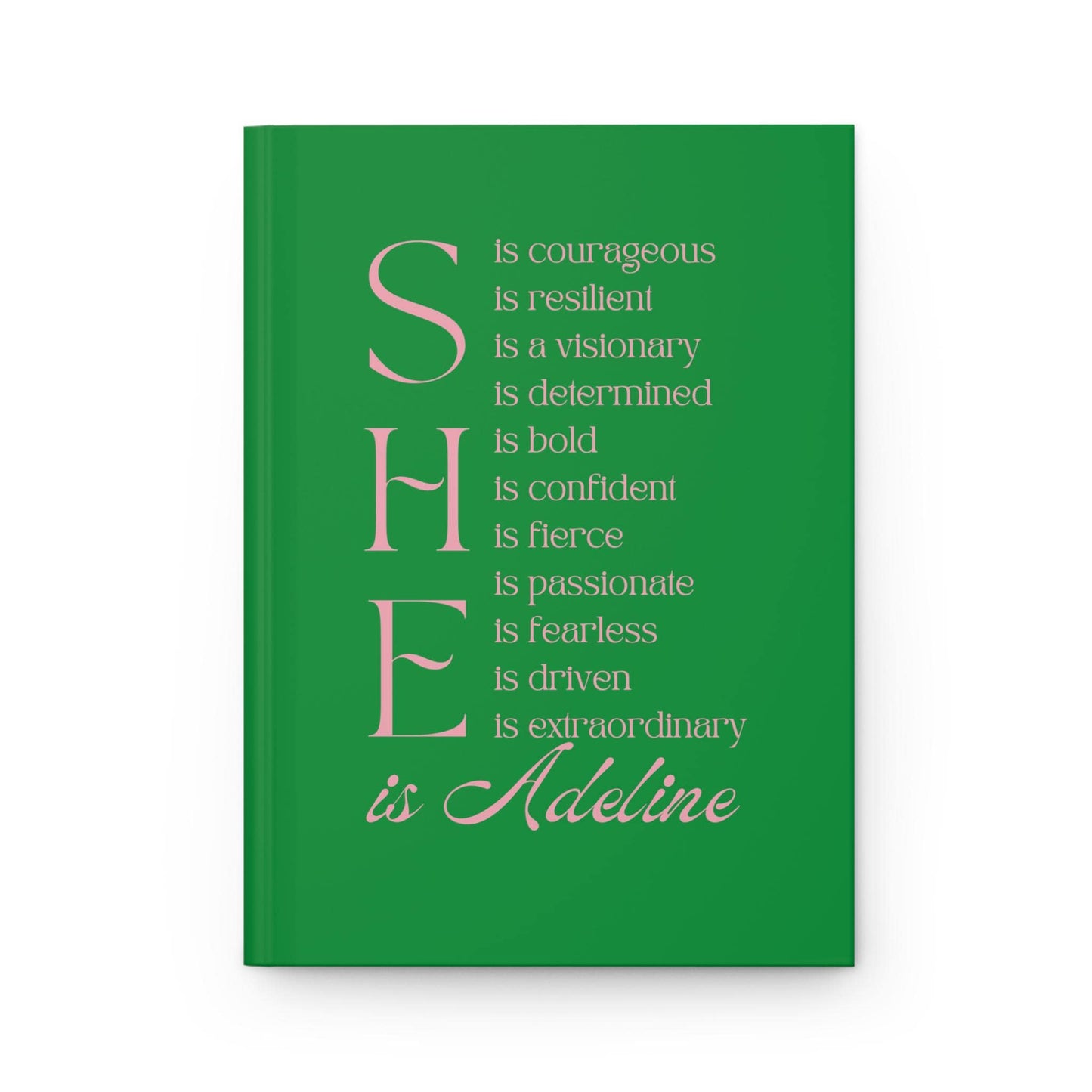 a green book with a quote on it
